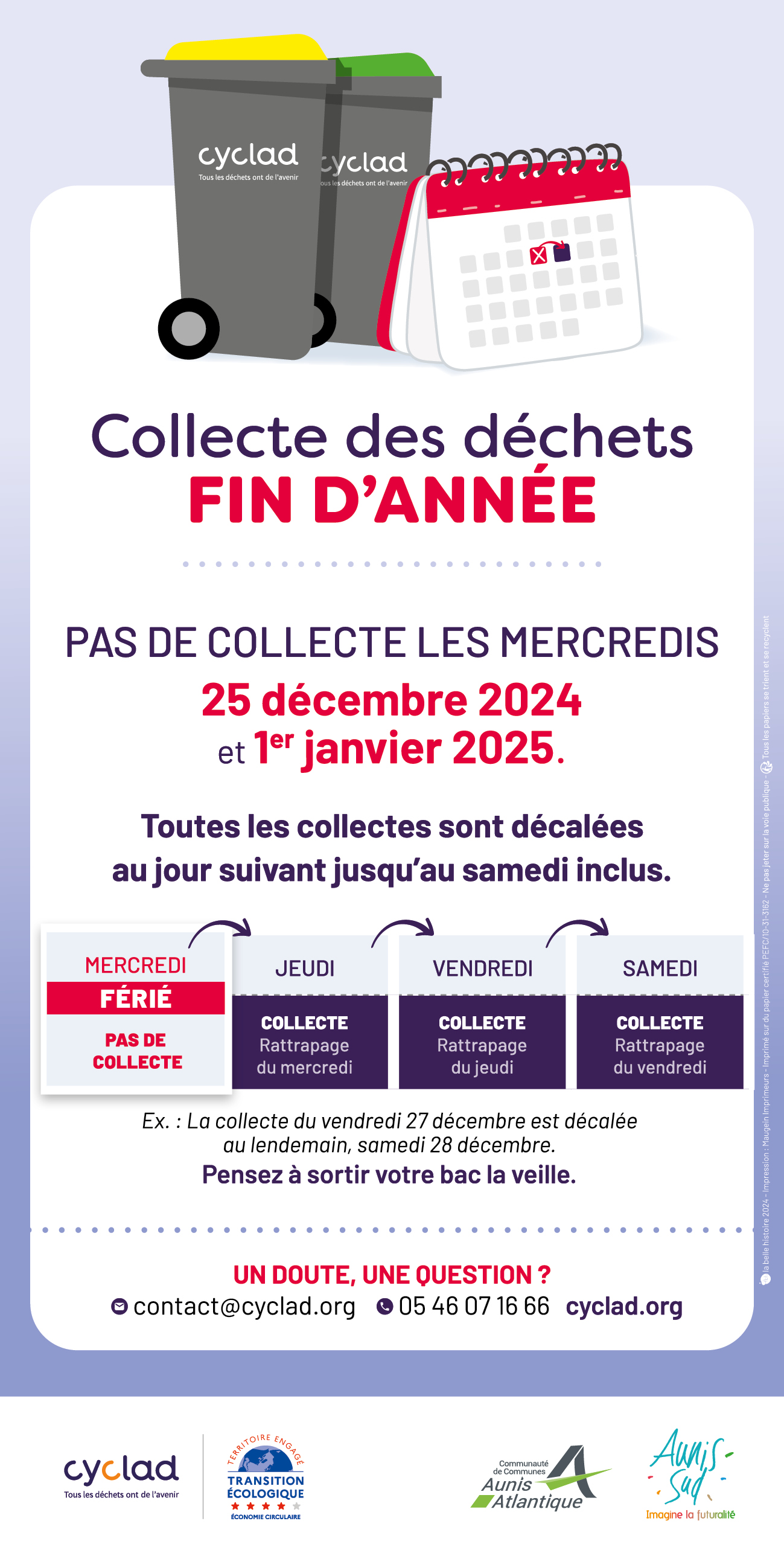 Flyer avec dates de collectes